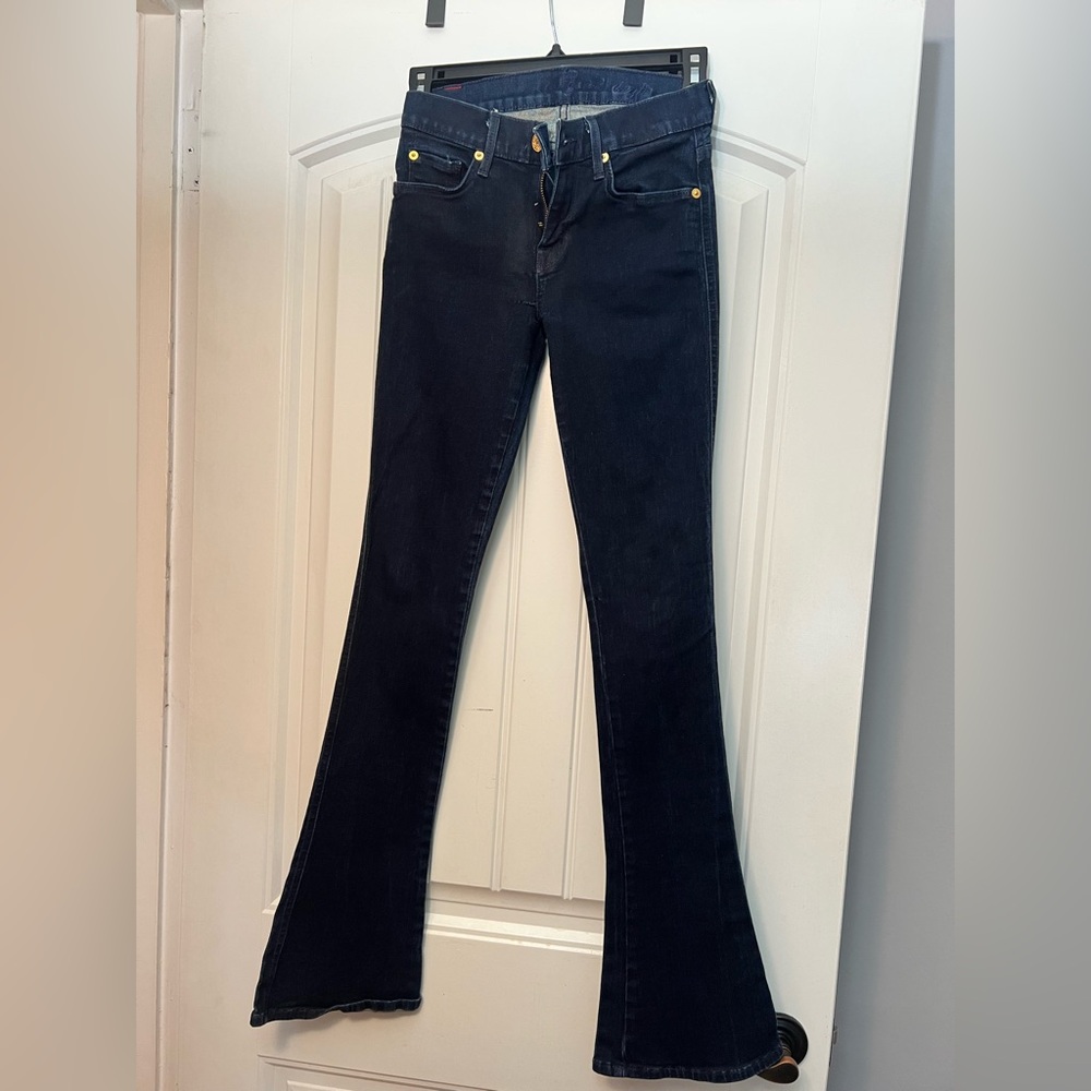 7 For All Mankind Dark Blue Flare Jeans - Size 23
